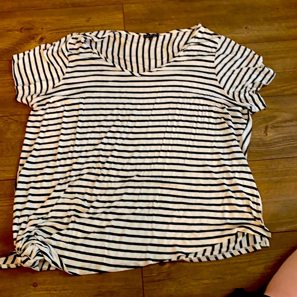 Stripe shirt with Ty knot on the side